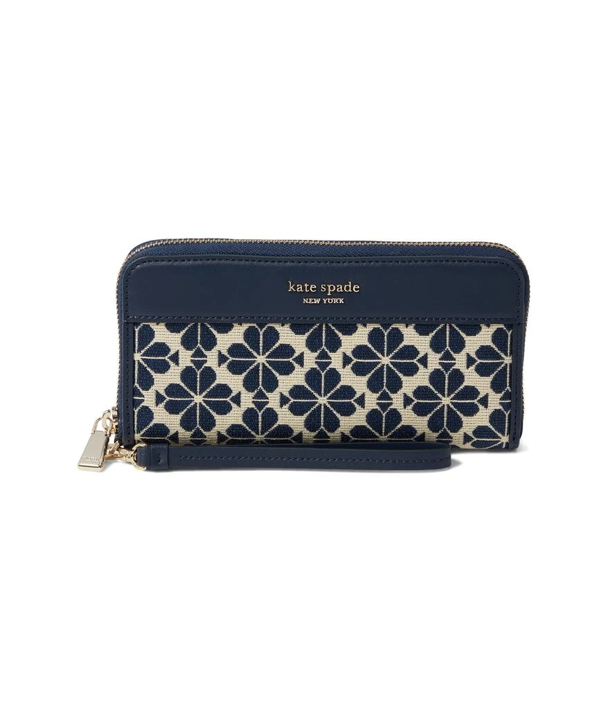 商品Kate Spade|Spade Flower Jacquard Zip Around Continental Wristlet,价格¥1542,第1张图片