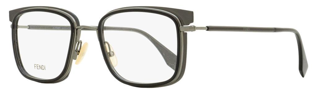 商品Fendi|Fendi Men's Rectangular Eyeglasses FFM0064 807 Black/Gunmetal 54mm,价格¥720,第1张图片