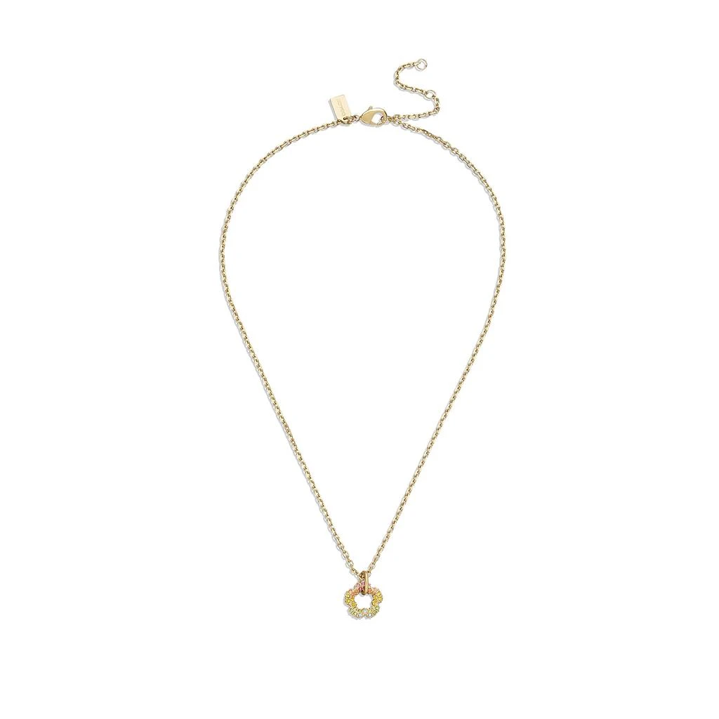 商品Coach|Signature Tea Rose Pendant Necklace,价格¥711,第1张图片