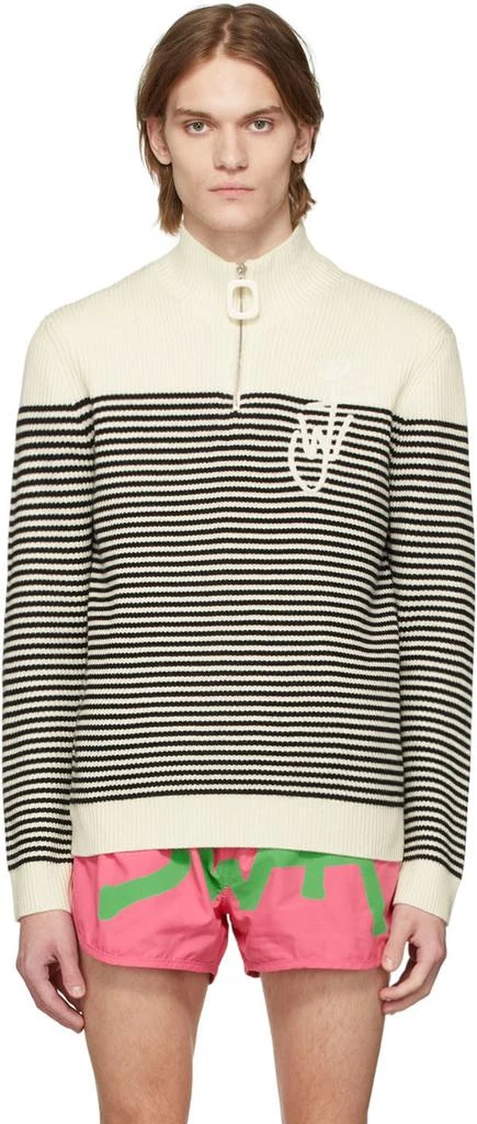 商品JW Anderson|Off-White Puller Striped Zip-Up Sweater,价格¥3024,第1张图片