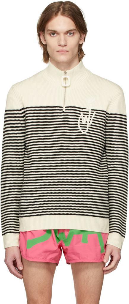 商品JW Anderson|Off-White Puller Striped Zip-Up Sweater,价格¥4218,第1张图片
