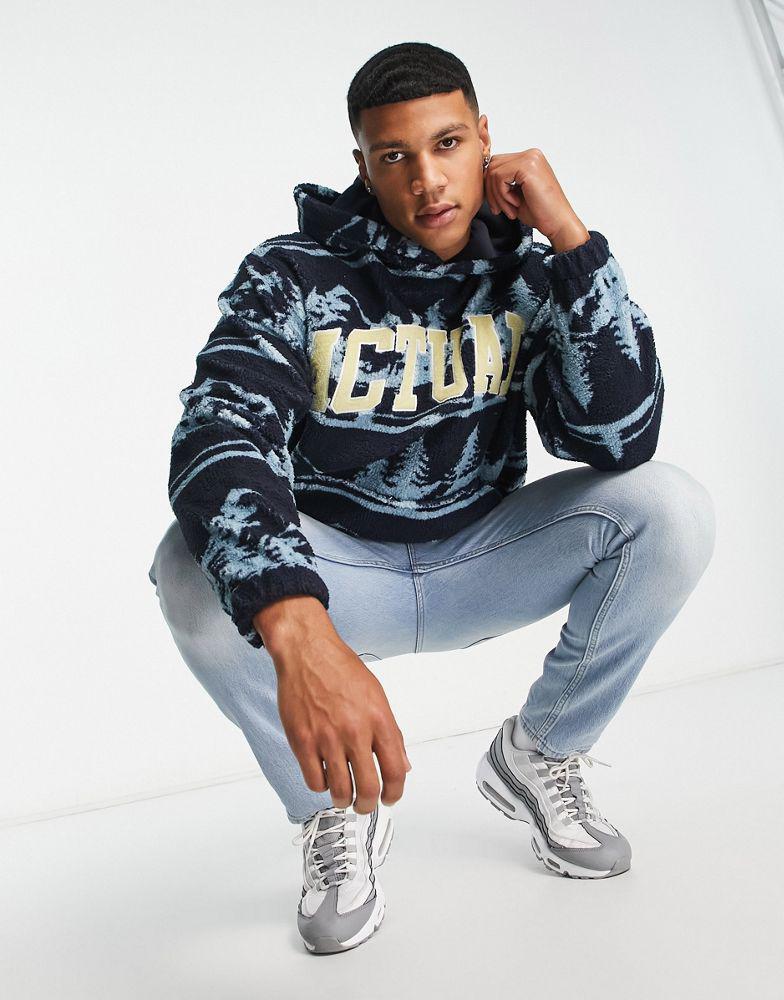ASOS Actual oversized teddy borg hoodie with all over scenic print in multi商品第4张图片规格展示