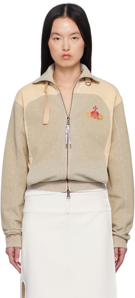 Vivienne Westwood Gray & Beige Alien Track Jacket - Hoodies - Free