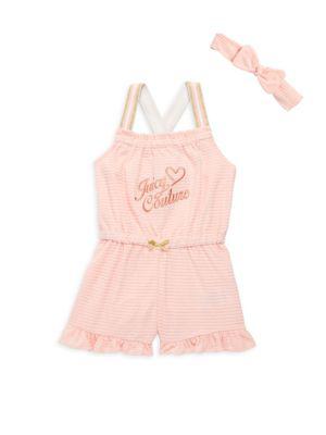 Little Girl’s 2-Piece Terry Headband & Romper Set商品第1张图片规格展示