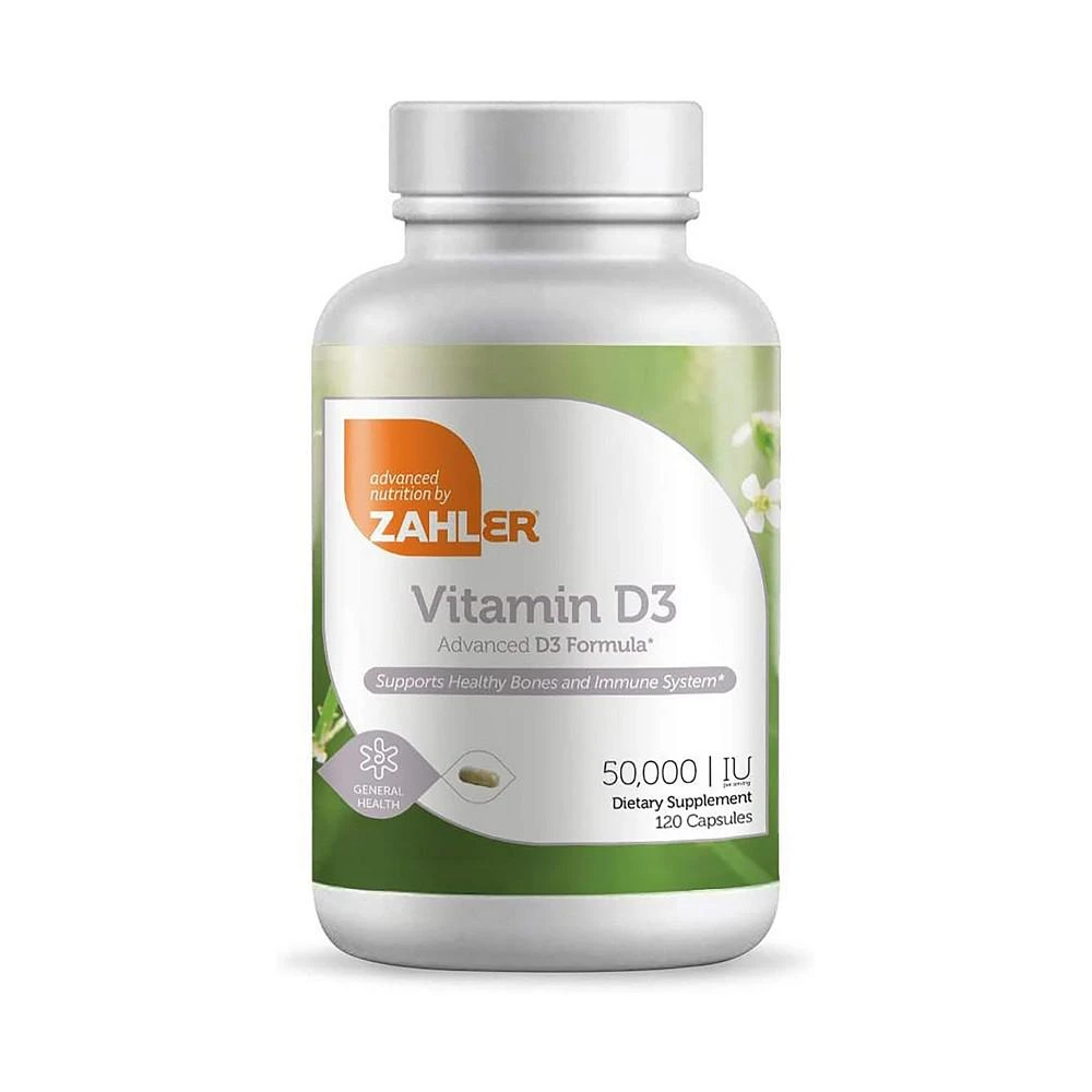 商品Zahler|Vitamin D3 50,000 IU Advanced Weekly Supplement - 120 Capsules,价格¥143,第1张图片