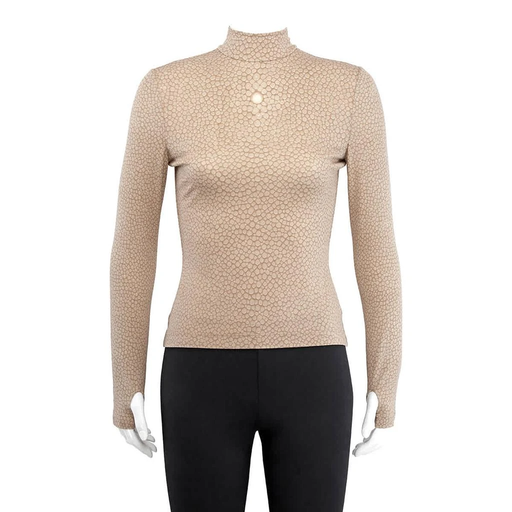 商品Burberry|Burberry Beige Fish Scale Stretch Turtleneck, Size Small,价格¥2889,第1张图片