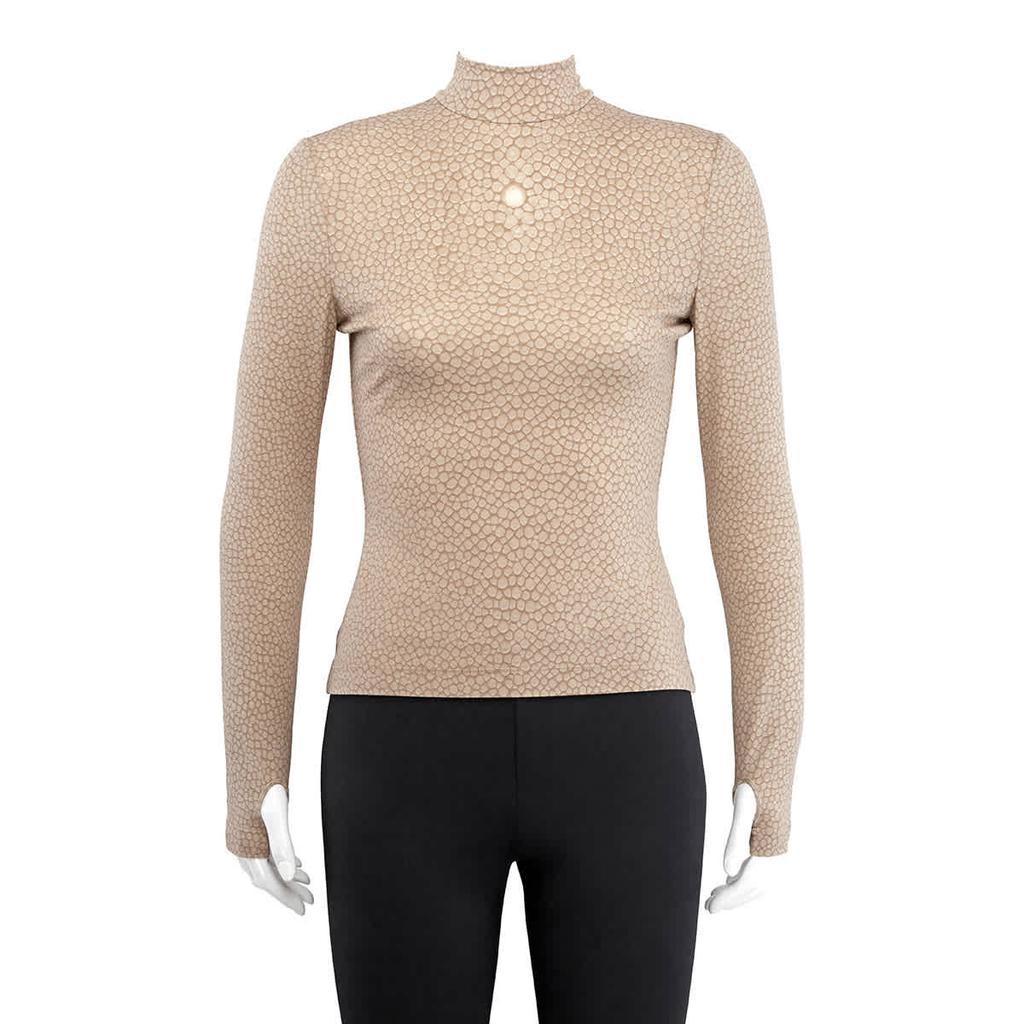 商品Burberry|Burberry Beige Fish Scale Stretch Turtleneck, Size Large,价格¥4078,第1张图片