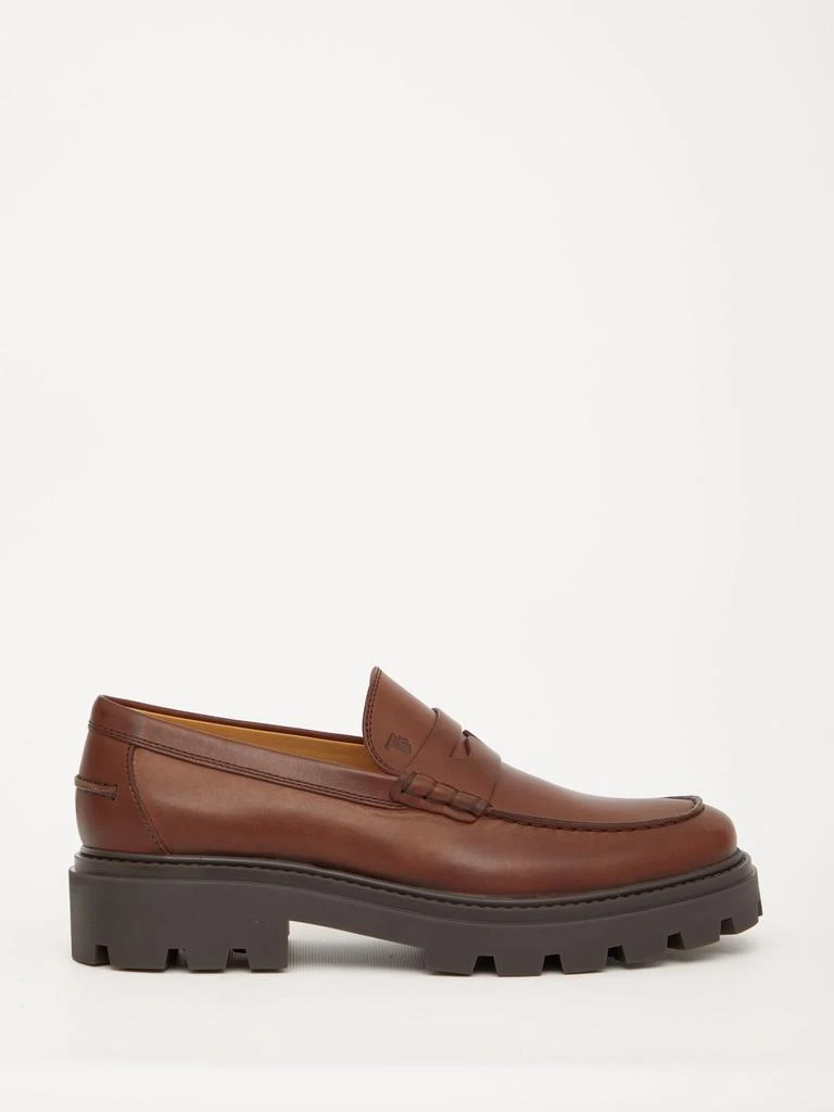 商品Tod's|Tod's Brown Leather Loafers,价格¥3028,第1张图片