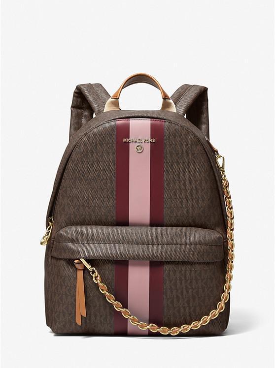 商品Michael Kors|Slater Medium Signature Logo Stripe Backpack,价格¥1378-¥2756,第1张图片