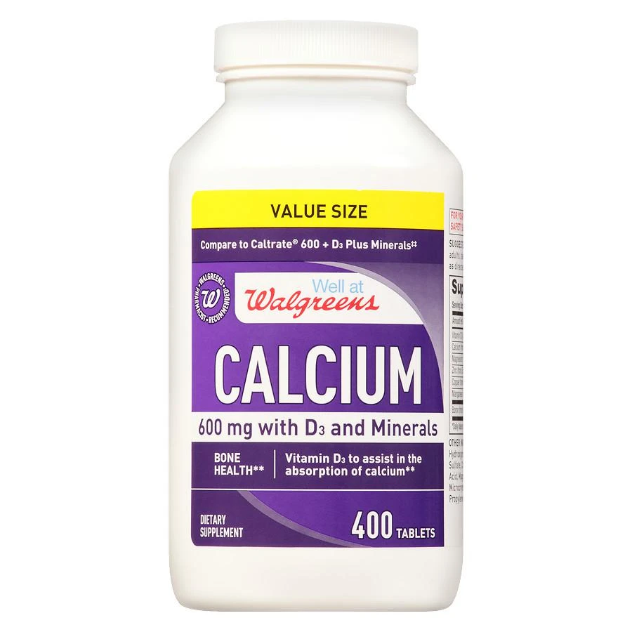 商品Walgreens|Walgreens Calcium 600mg +D3 Plus Minerals, Easy to Swallow Tablets,价格¥148,第1张图片