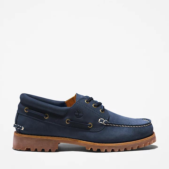 Timberland® 3-Eye Lug Handsewn Boat Shoe for Men in Navy商品第1张图片规格展示