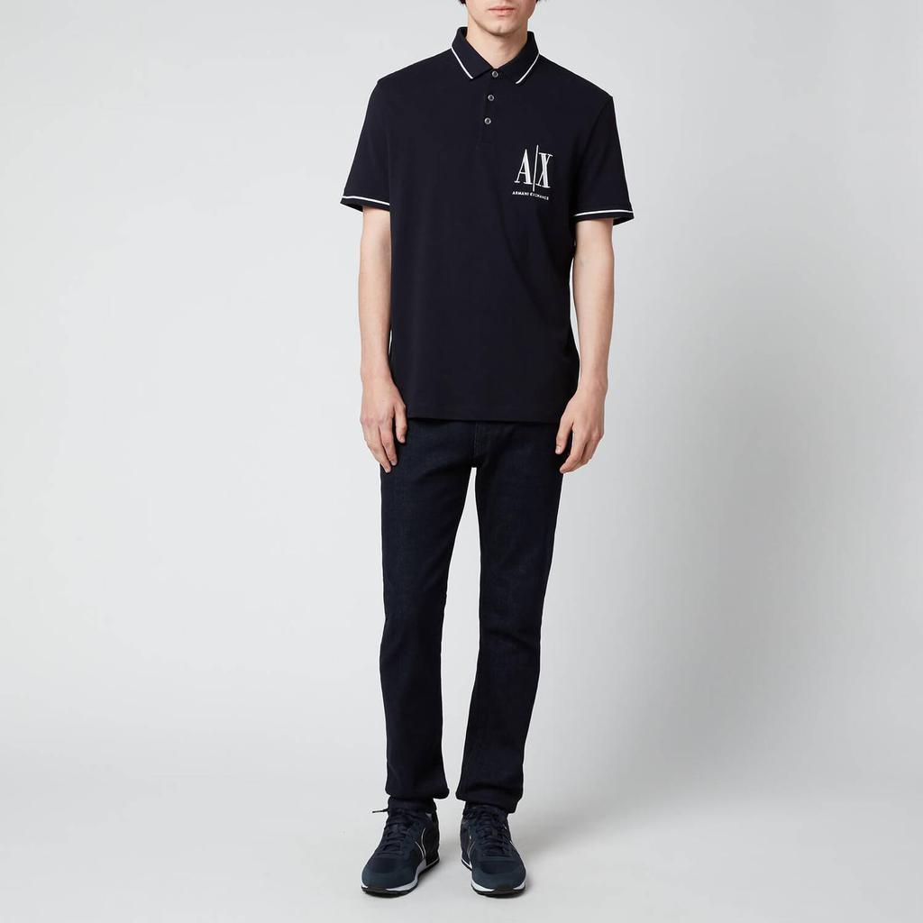 商品Armani Exchange|Armani Exchange Men's Ax Logo Polo Shirt - Navy,价格¥361,第5张图片详细描述