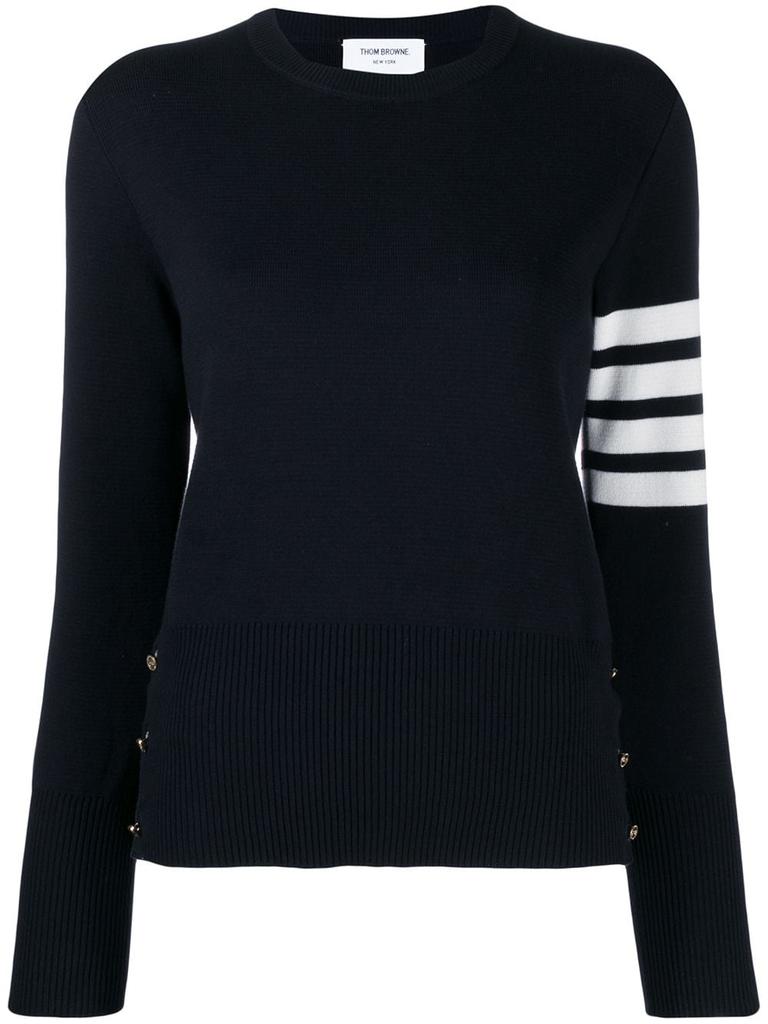 THOM BROWNE WOMEN MILANO STITCH CLASSIC CREW NECK PULLOVER W/4 BAR IN FINE MERINO WOOL商品第3张图片规格展示