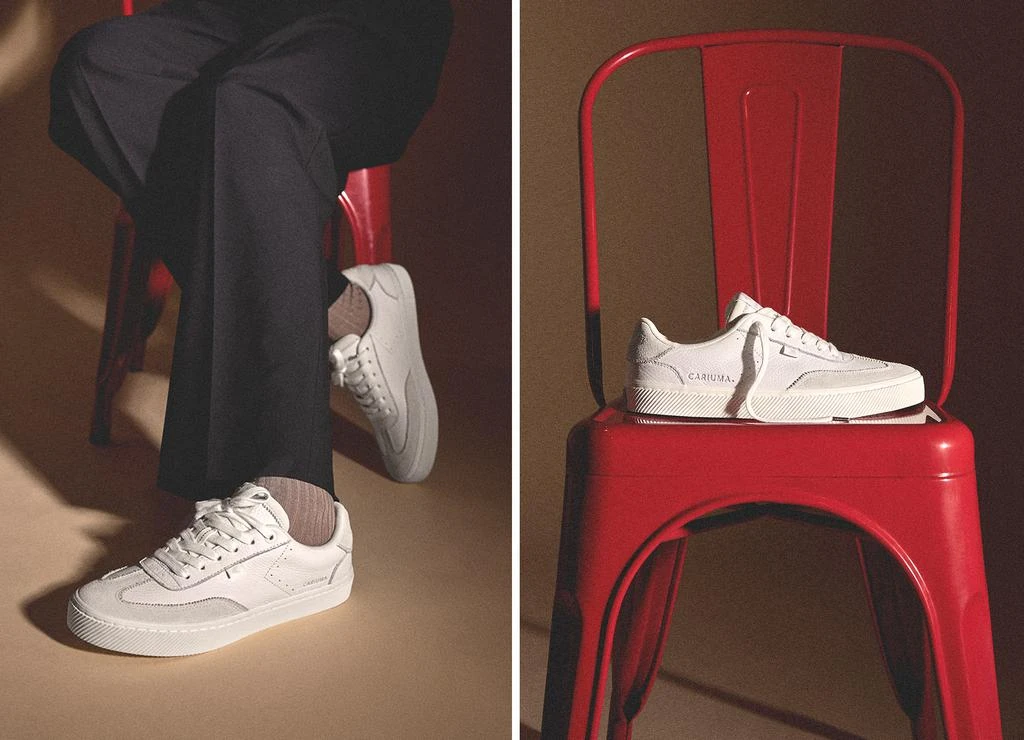 商品Cariuma|TOCA Gum White Premium Leather Plaza Taupe Suede Dark Khaki Sneaker Men,价格¥1157,第5张图片详细描述