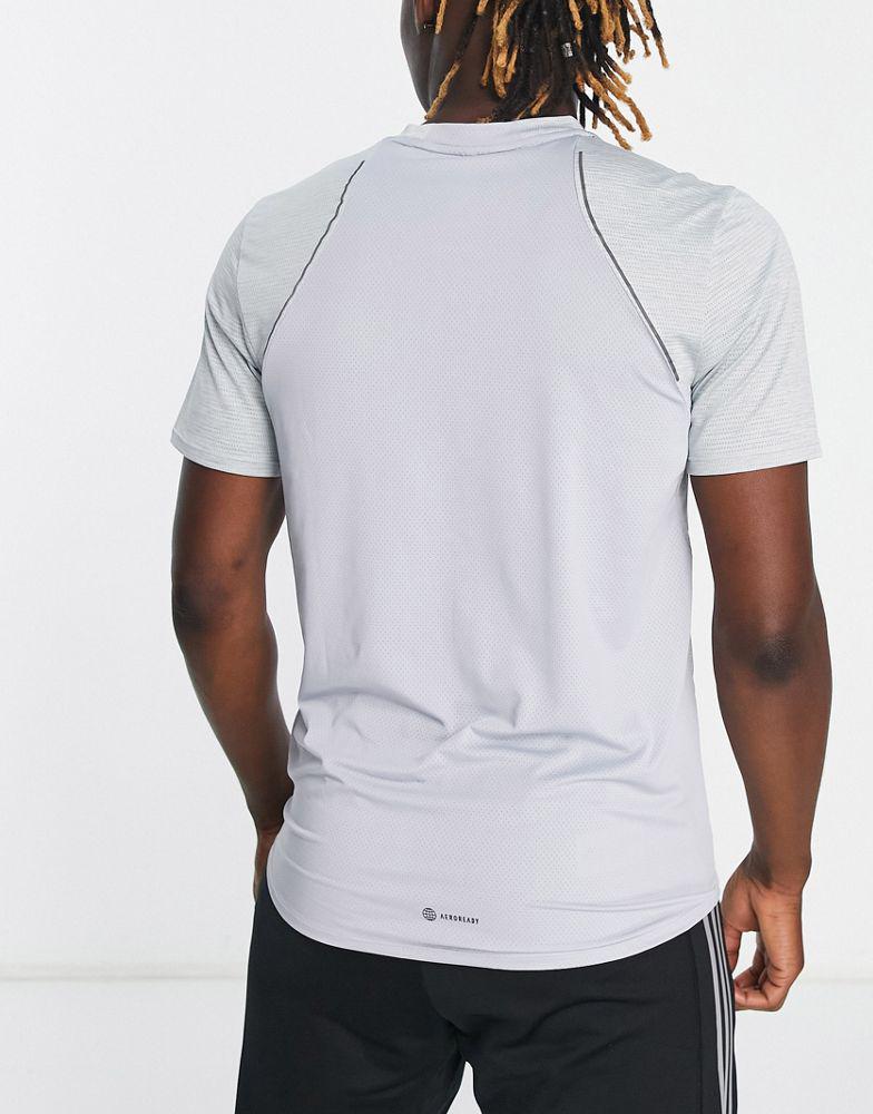 adidas Training HIIT short sleeve t-shirt in grey商品第4张图片规格展示