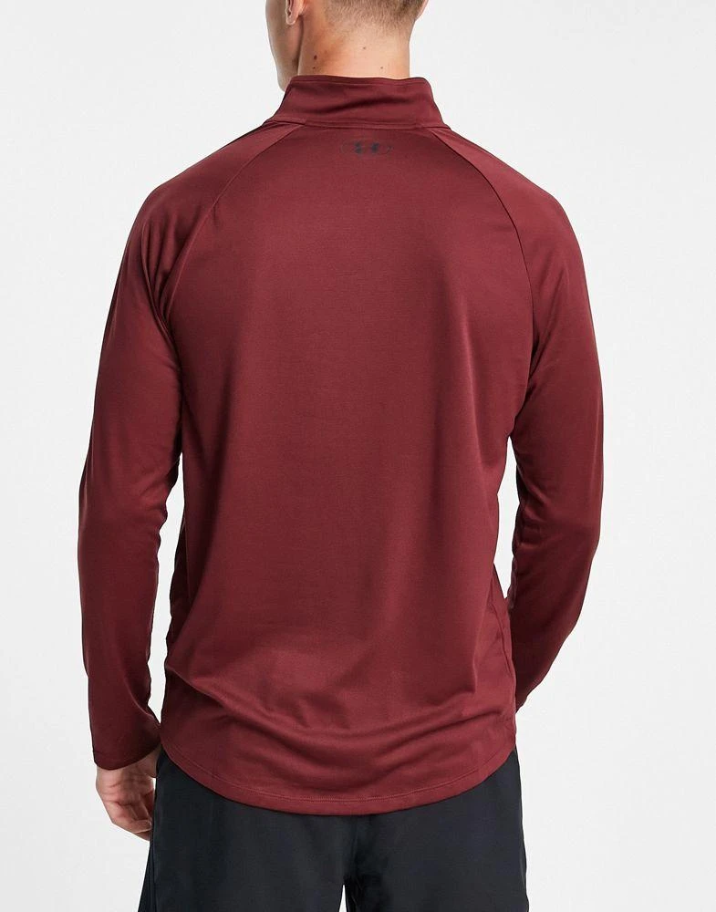 商品Under Armour|Under Armour Training Tech 2.0 1/2 zip top in burgundy,价格¥245,第3张图片详细描述