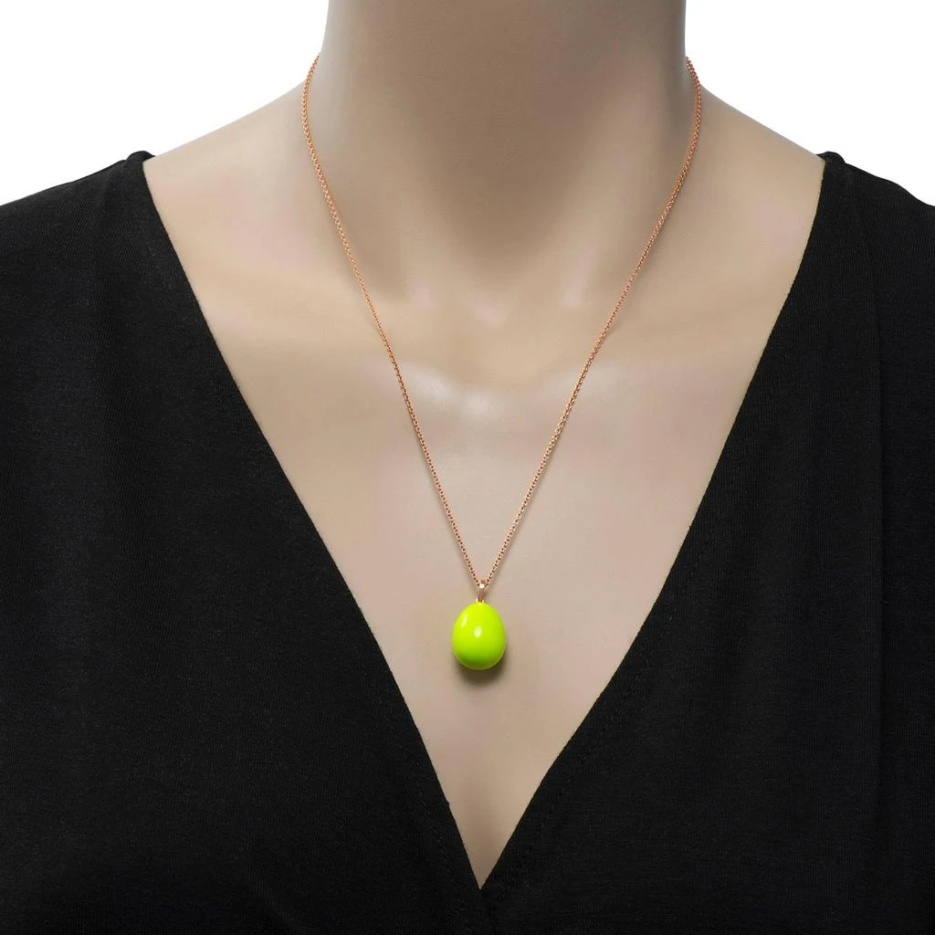 商品FABERGE|Fabergé Essence 18K Rose Gold and Neon Lime Green Lacquer Egg Pendant 1818FP3105/1P,价格¥18996,第2张图片详细描述