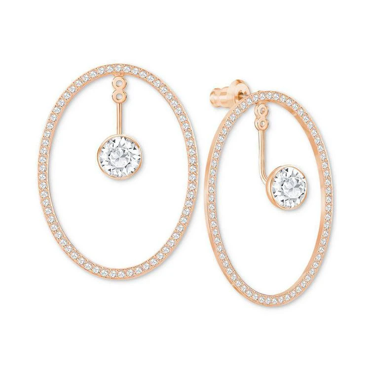 商品Swarovski|Rose Gold-Tone Crystal & Pavé Convertible Drop Hoop Earrings,价格¥667,第2张图片详细描述