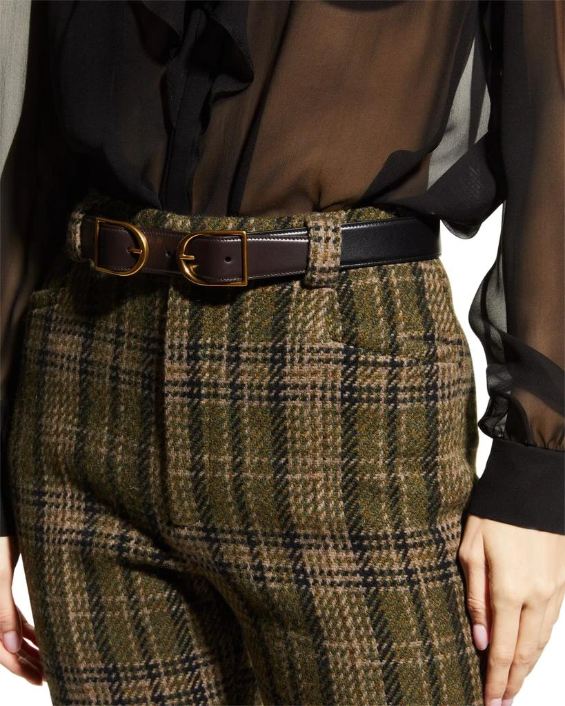商品Yves Saint Laurent|Double Buckle Leather Belt,价格¥2823,第1张图片
