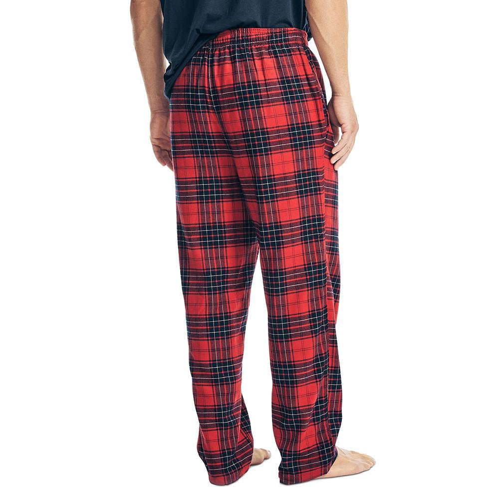 Men's 2-Pc. Classic-Fit Solid T-Shirt & Plaid Flannel Pajama Pants Set商品第2张图片规格展示