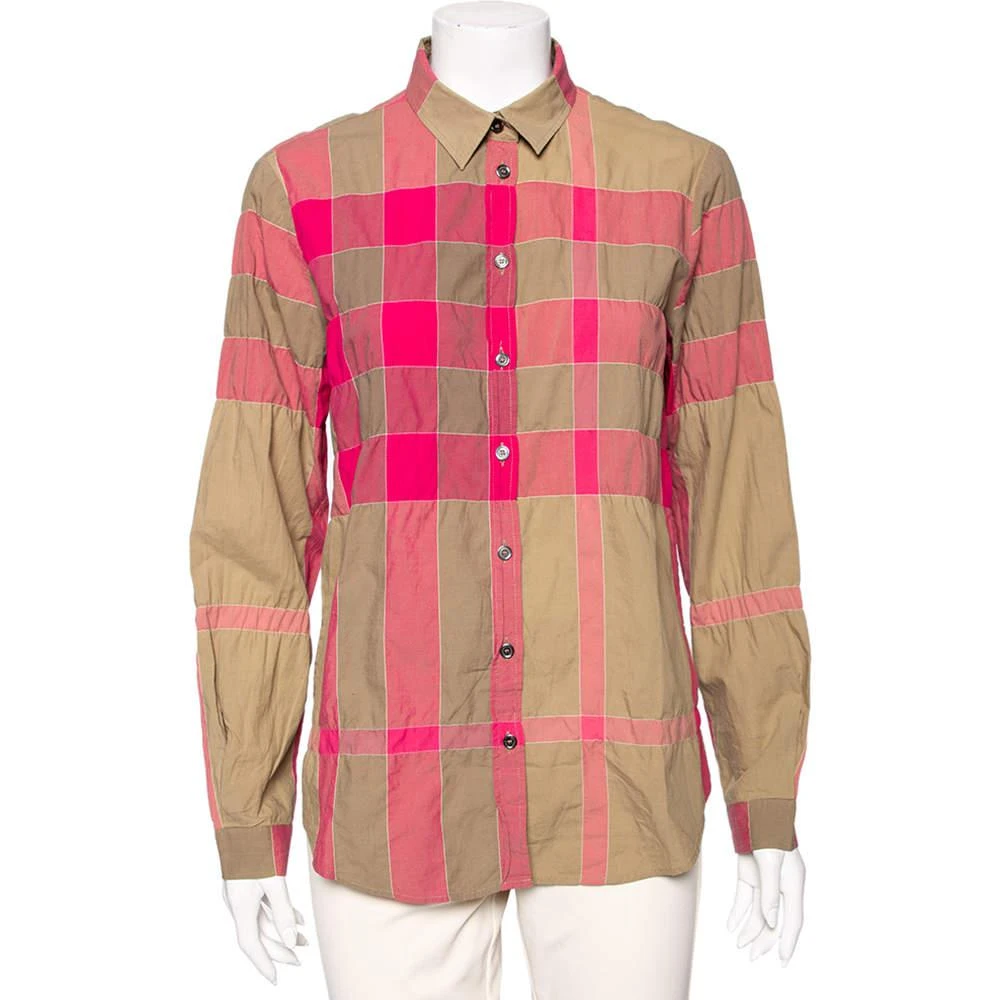 商品[二手商品] Burberry|Burberry Brit Pink & Beige Checkered Button Front Shirt S,价格¥769,第1张图片