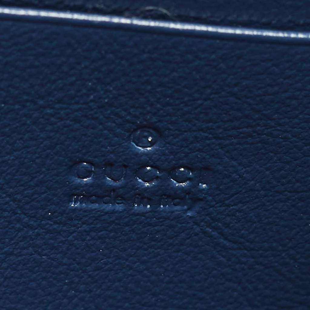 Gucci Navy Blue/White Diagonal Quilt Leather GG Marmont Torchon Wallet on Chain 商品