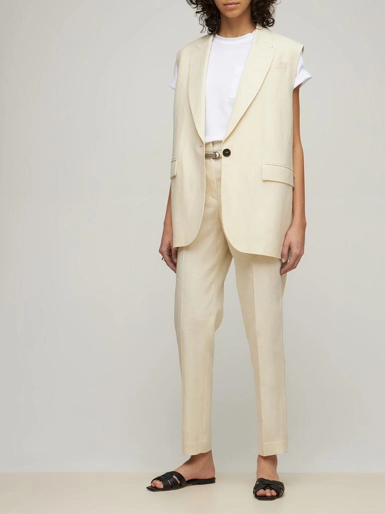 商品Brunello Cucinelli|Fluid Viscose & Linen Blazer Vest,价格¥7654,第1张图片详细描述