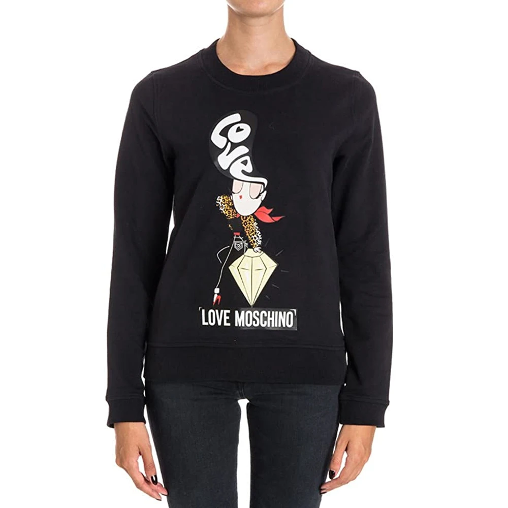 商品Moschino|MOSCHINO 黑色女士卫衣/帽衫 W631303-E1861-C74,价格¥1167,第1张图片