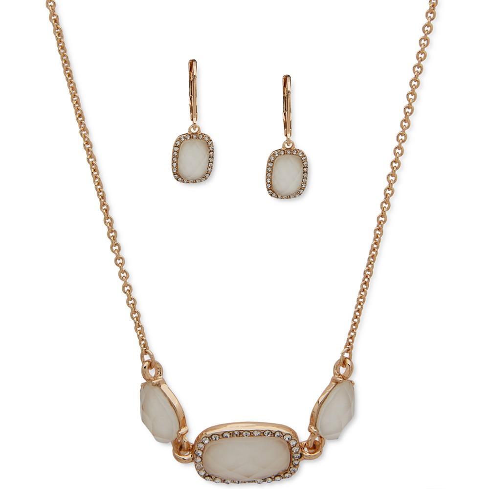 商品Anne Klein|Gold-Tone 2-Pc. Set Mother of Pearl Doublet & Crystal Collar Necklace & Matching Drop Earrings,价格¥201,第1张图片