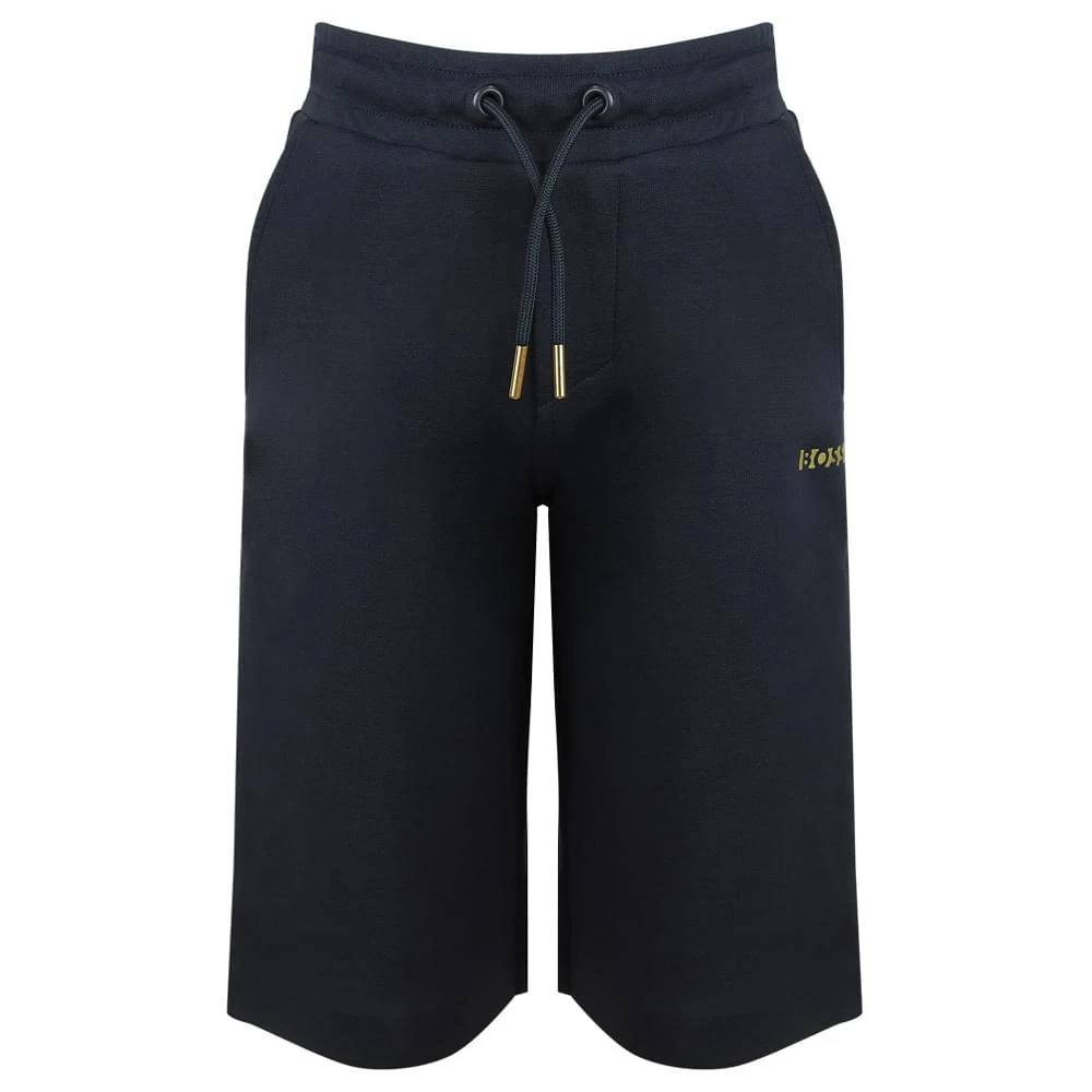 商品Hugo Boss|Navy & Gold Logo Bermuda Shorts,价格¥299,第1张图片