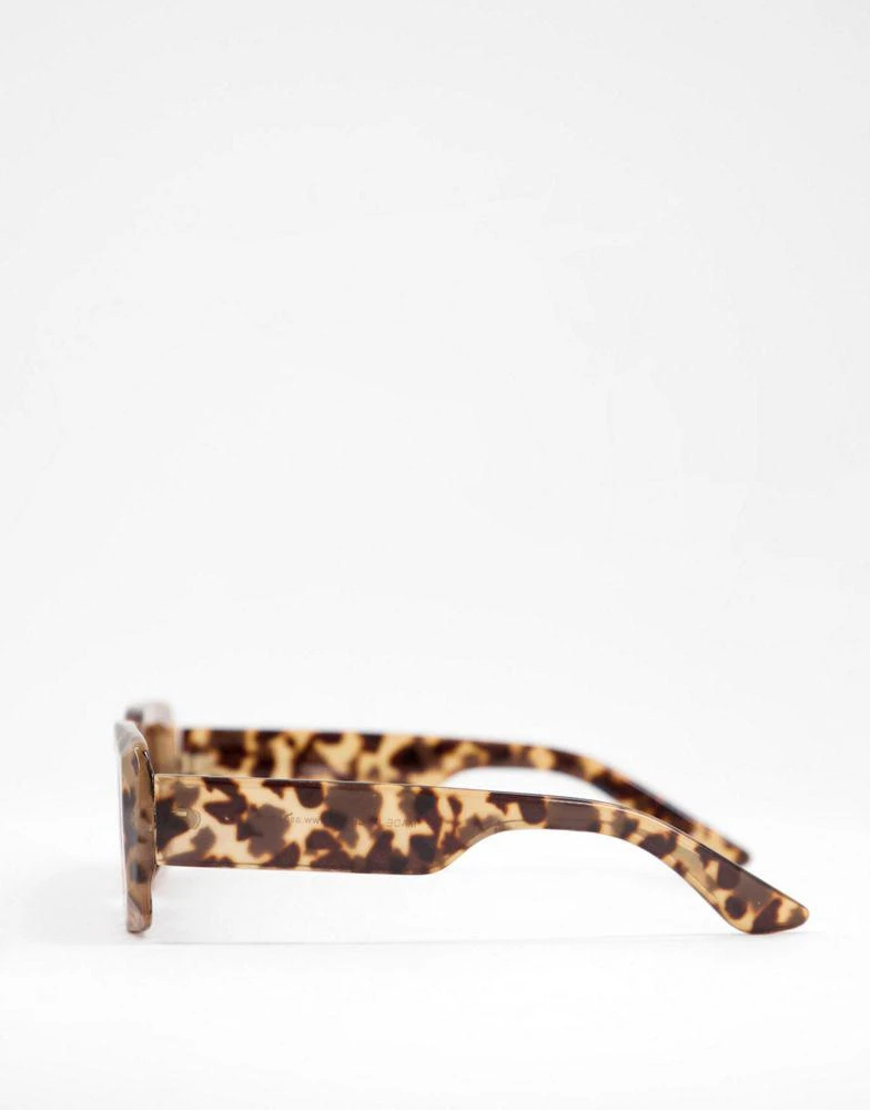 商品ASOS|ASOS DESIGN frame mid square sunglasses with corner bevel in milky tort   - BROWN,价格¥71,第3张图片详细描述