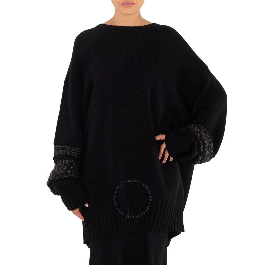 商品YOHJI YAMAMOTO|Black Crewneck Embroidered Jumper,价格¥1411,第1张图片