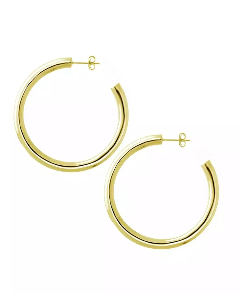 商品Essentials|Medium Tube C Hoop Earring in 18K Gold Plate or Silver Plate,价格¥308,第1张图片详细描述