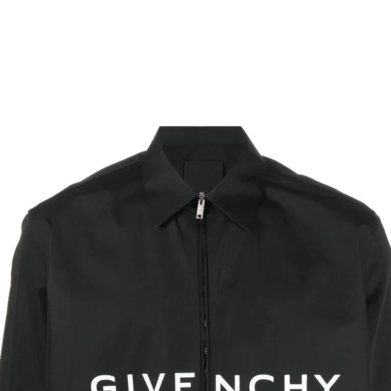 商品[国内直发] Givenchy|GIVENCHY纪梵希 SS23 字母Logo印花拉链长袖衬衫 男款 黑色,价格¥4170,第6张图片详细描述