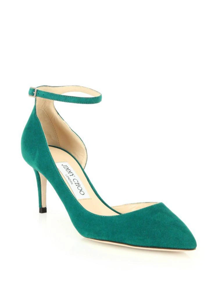 Lucy 65 Suede d'Orsay Ankle-Strap Pumps 商品