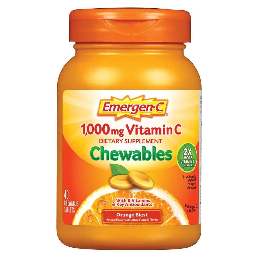 商品Emergen-C|Immune Support Chewable Tablet with 1000 mg Vitamin C & B Vitamins Orange Blast,价格¥142,第3张图片详细描述