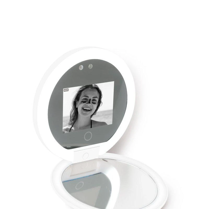 商品Fenchilin|Travel Compact Mirror With UV Camera For Sunscreen Test, 2X Magnification Portable Lighted Mirror For Handbag Pocket,价格¥7537,第1张图片