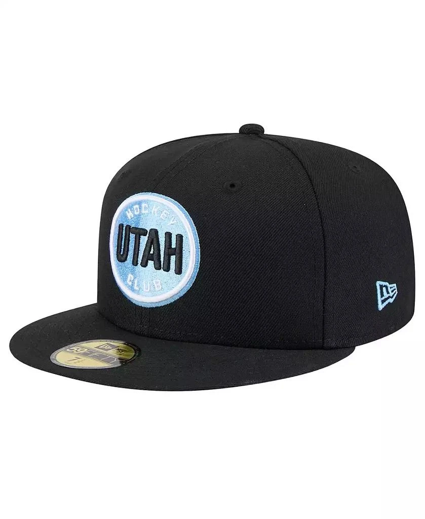 商品New Era|Men's Black Utah Hockey Club Circle Logo 1st Season 59FIFTY Fitted Hat,价格¥313,第1张图片