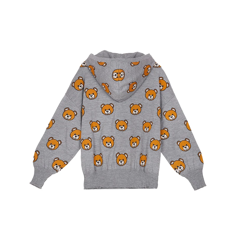 明星同款MOSCHINO/莫斯奇诺周深同款卫衣中性泰迪熊连帽毛衣 灰色 09055508 A2485（清仓特价） 商品