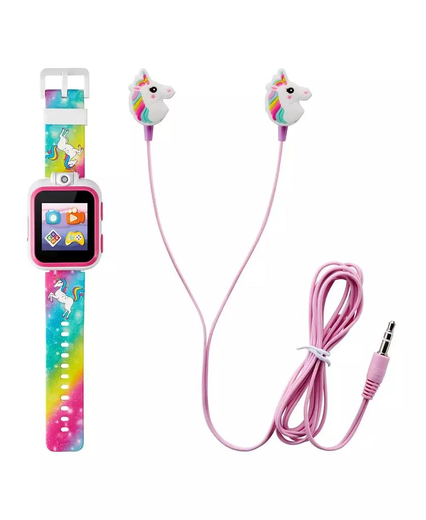 商品Playzoom|Kid's Rainbow Unicorn Silicone Strap Touchscreen Smart Watch 42mm with Earbuds Gift Set,价格¥150,第1张图片