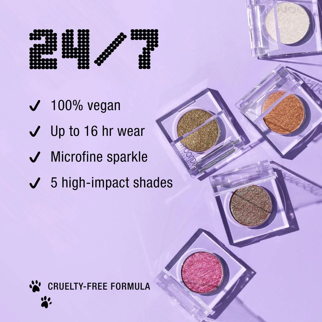 商品Urban Decay|Urban Decay 24/7 Moondust Eyeshadow Compact - Long-Lasting Shimmery Eye Makeup and Highlight - Up to 16 Hour Wear - Vegan Formula – Cosmic (Metallic White with Iridescent, 3D Sparkle and Shift),价格¥202,第4张图片详细描述