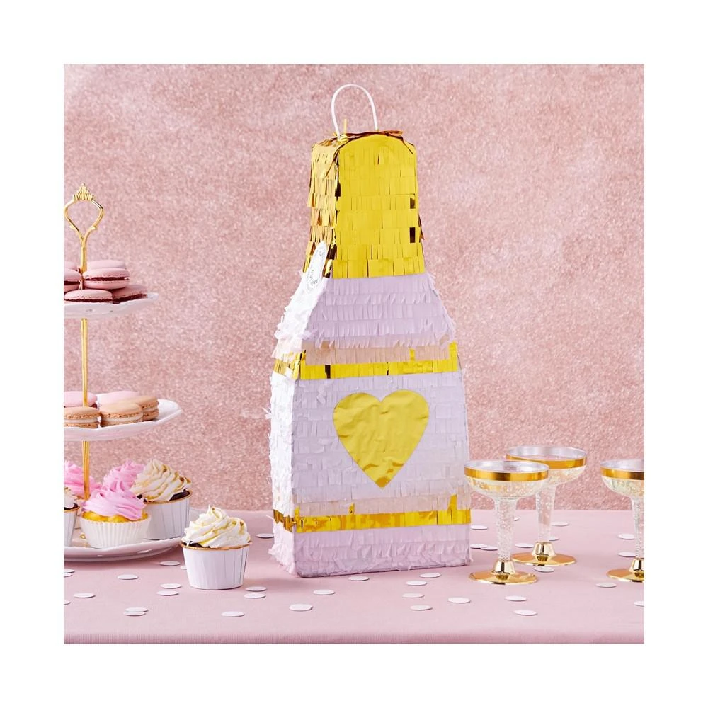 商品Blue Panda|Small Champagne Pinata for Bridal Shower, Bachelorette Party Game, 21st Birthday Party Supplies (16.5 x 7 x 3 In),价格¥157,第2张图片详细描述