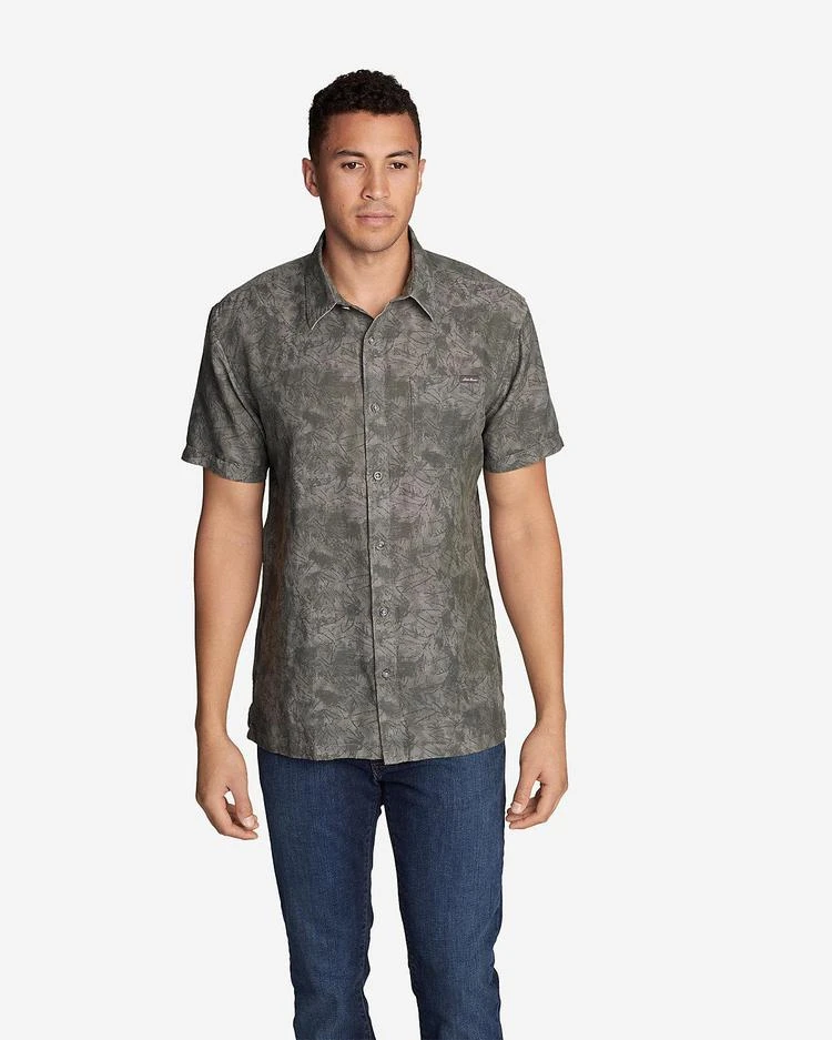 商品Eddie Bauer|Men's Larrabee Short-Sleeve Shirt - Print,价格¥261-¥365,第4张图片详细描述