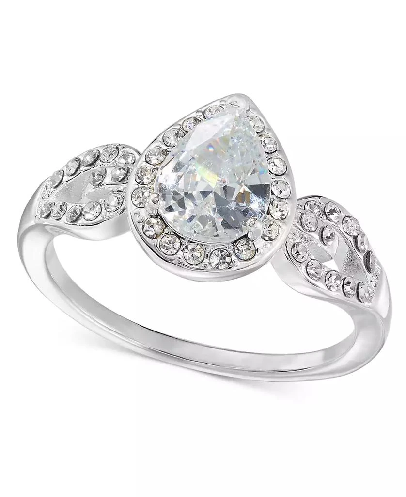 商品Charter Club|Silver-Tone Stone & Crystal Pear Halo Statement Ring, Created for Macy's,价格¥79,第1张图片