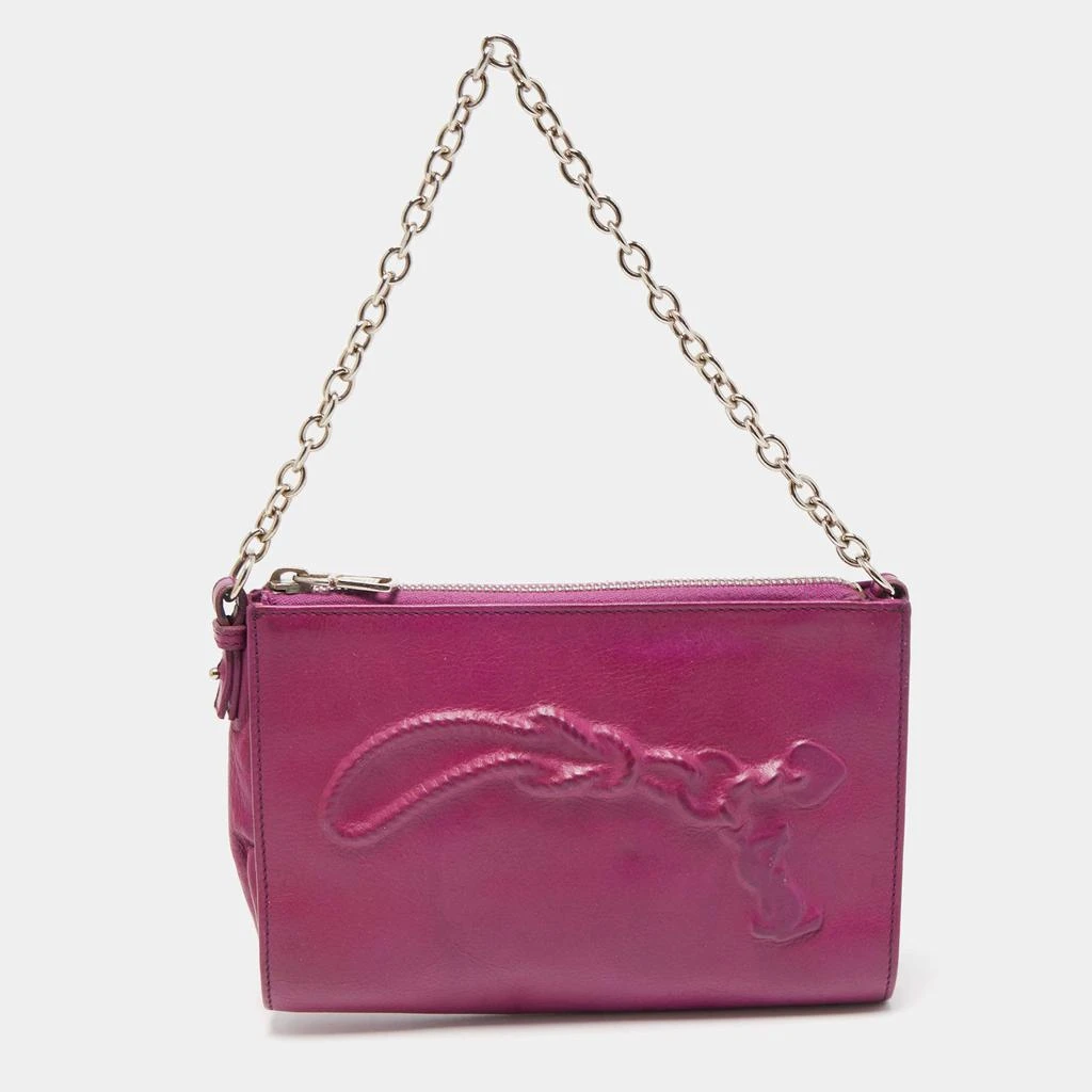 商品[二手商品] Yves Saint Laurent|Yves Saint Laurent Purple Leather Mini Charms Clutch Bag,价格¥3706,第1张图片