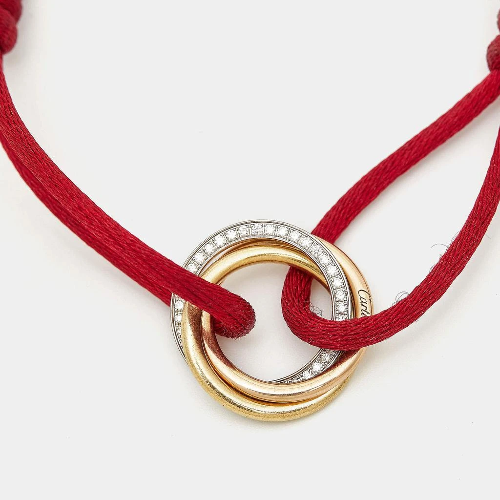 商品[二手商品] Cartier|Cartier Trinity Diamond 18k Three Tone Gold Cord Bracelet,价格¥13349,第2张图片详细描述