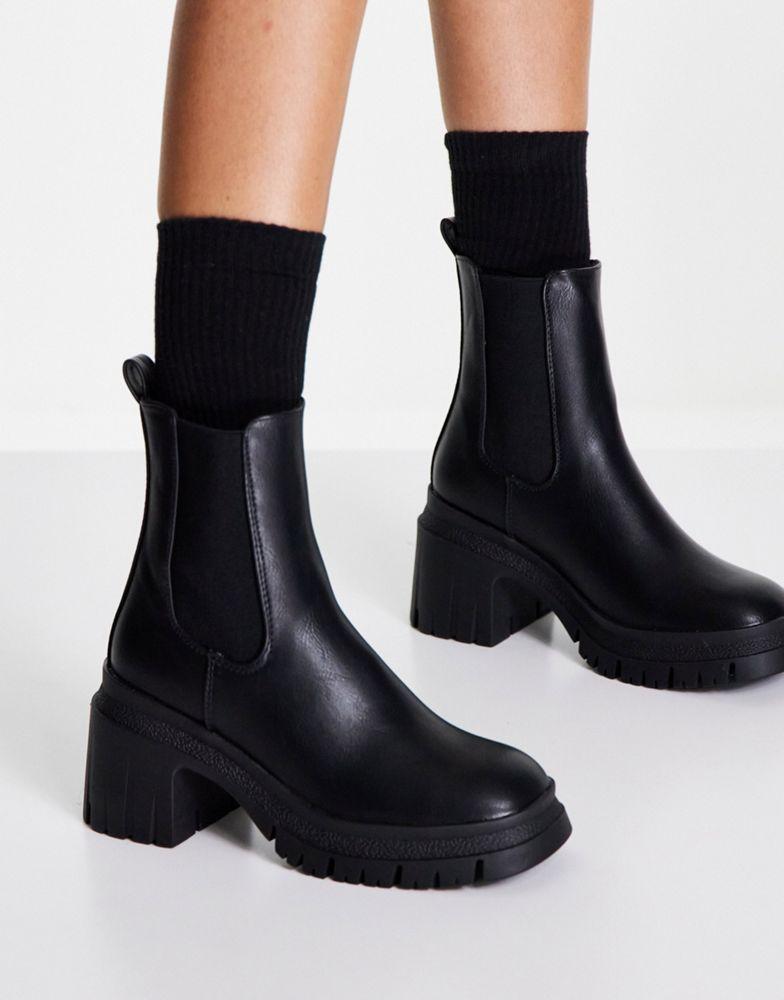 ASOS DESIGN Rio mid-heeled chelsea boots in black商品第1张图片规格展示