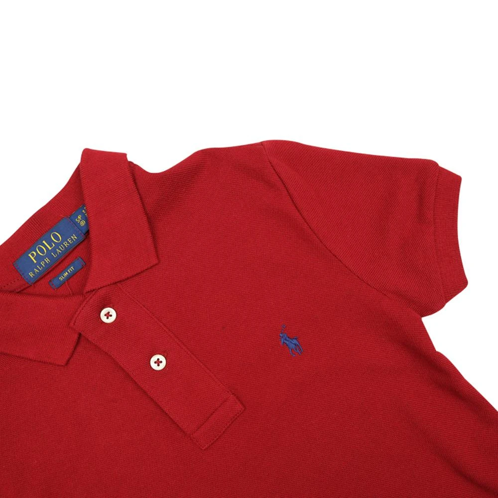 商品Ralph Lauren|Dark Red Slim Fit Short Sleeve Polo Shirt,价格¥217,第2张图片详细描述