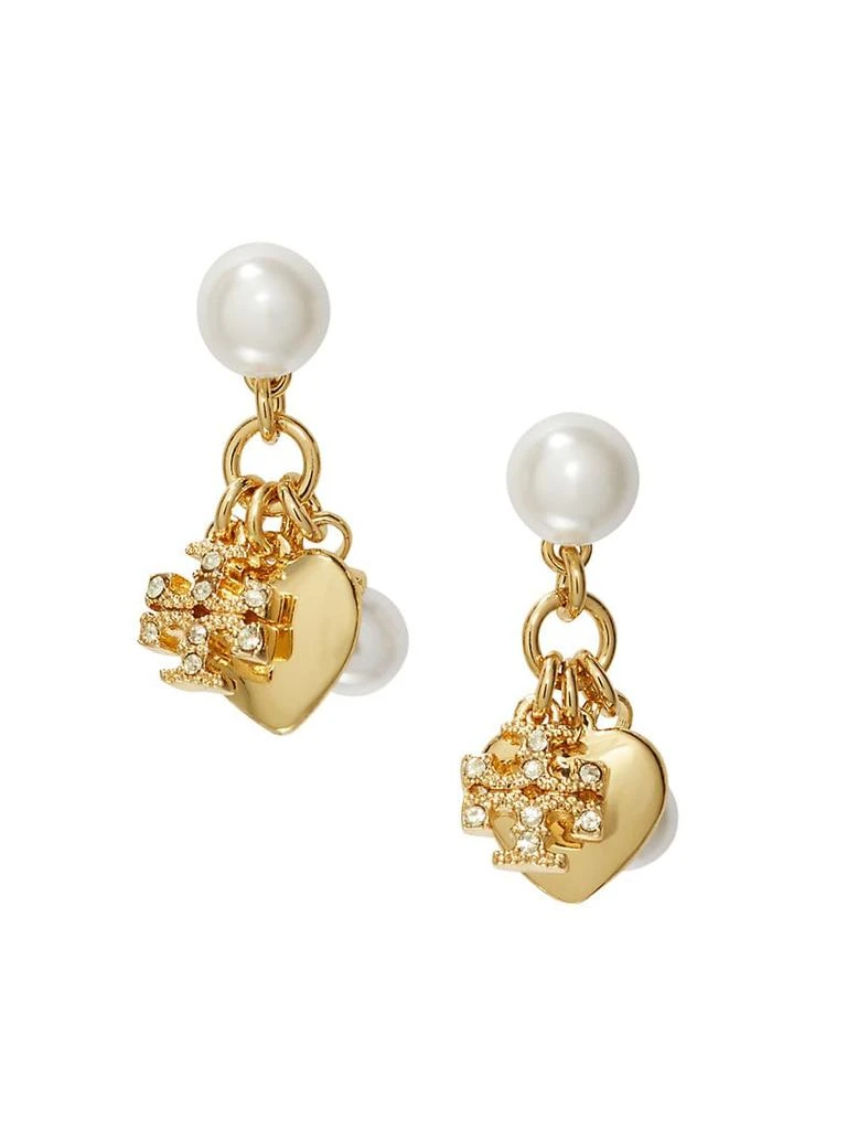 商品Tory Burch|Kira Goldtone, Crystal & Faux Pearl Charm Drop Earrings,价格¥777,第1张图片