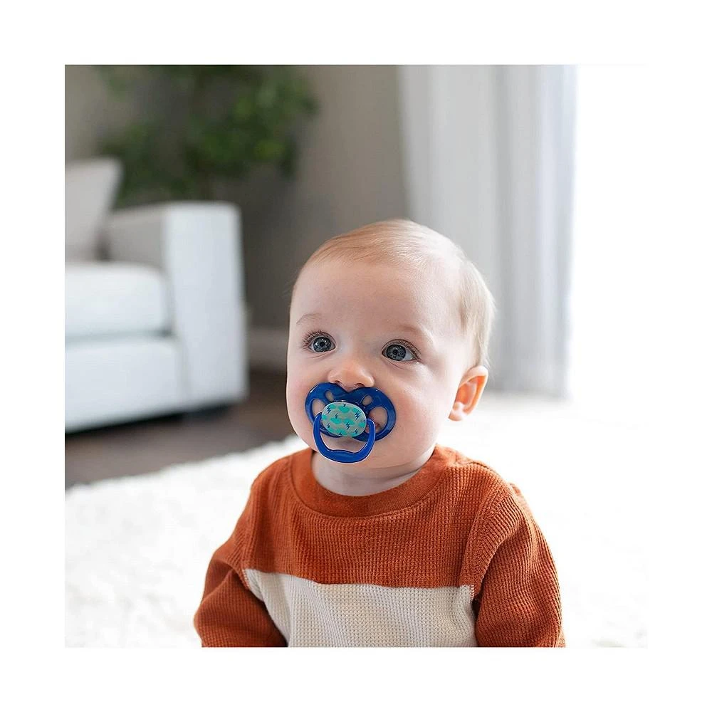 商品Dr. Browns|Advantage Symmetrical Pacifier, Blue, Glow in the Dark, 3 Pack, 6-18m,价格¥131,第2张图片详细描述